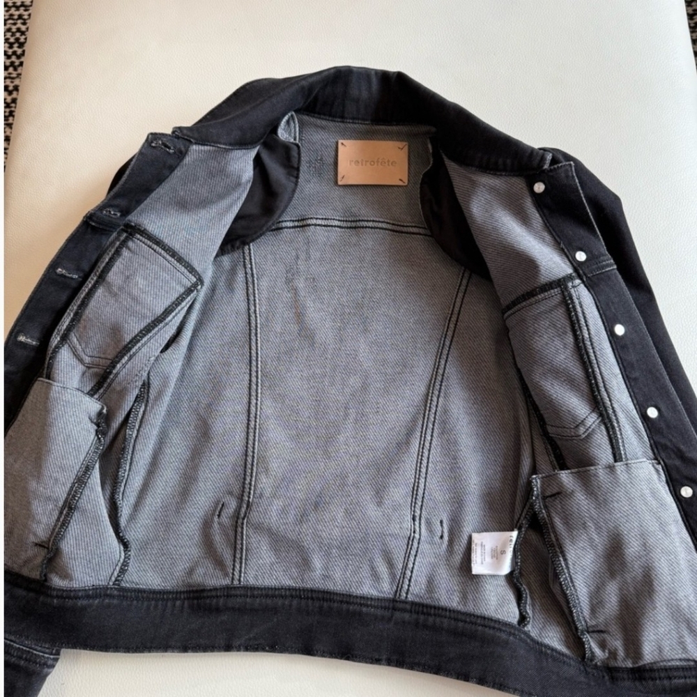 NWOT Retrofete Ada Jean Jacket in Faded Black Size Small - Picture 9 of 11